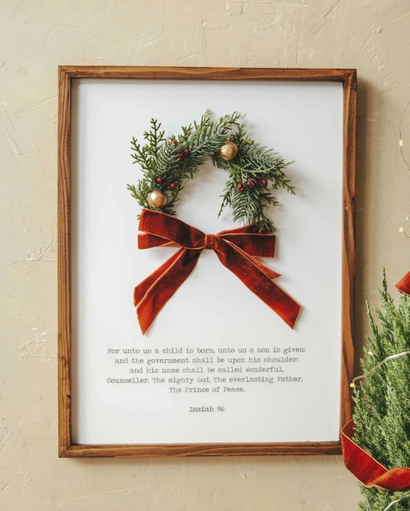 Unto Us a Child is Born [Board With Wreath]